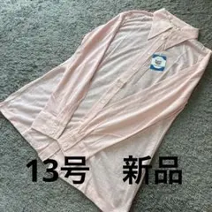 大きいサイズ 麻混薄手とがり襟長袖シャツピンク13号　新品