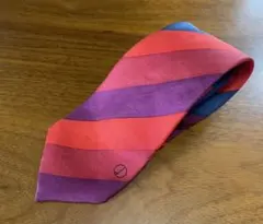 【高級】dunhill ダンヒル　ネクタイ シルク　イタリア製 赤×紫×青