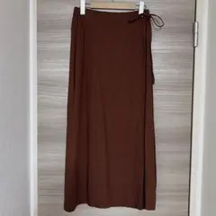 LOWRYS FARM ラップ風 ロングフレアスカート ブラウンのサムネイル