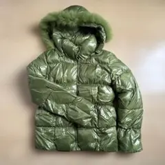 ETHIQUEオリーブグリーン ダウンコート ファー付き