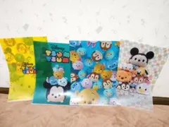 ディズニー クリアファイル 4枚 ミッキー ツムツム ドナルド プーさん
