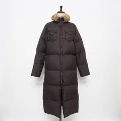 ラルフローレン 2way ロングダウンコート ファー マキシ丈 茶7*MD238