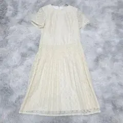GIANNI LO GIUDICE 36 総レース ワンピース 白 プリーツのサムネイル