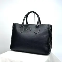 美品■トッズ DIバッグ トートバッグ ハンドバッグ ラージ カーフレザー 黒色