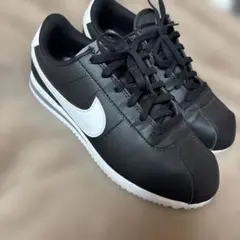NIKEナイキ コルテッツ ブラック レザー スニーカー キッズ 24.5cm