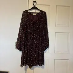 ドット柄ブラウンワンピース　美品