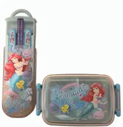 アリエル 弁当箱 カトラリーセット ディズニー　リトルマーメイド弁当箱