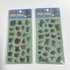 トムとジェリー クリスタル ぷくぷくシール ポップ シール 2個セット
