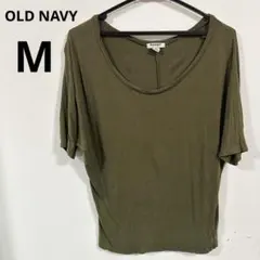【OLD NAVY】オリーブ 半袖Tシャツ M 深めUネック