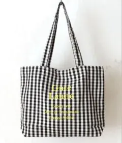 ロゴ刺繍ラージトート パーシエンス ギンガムチェック Per sist ence