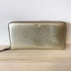 ケイトスペード　長財布　ゴールド