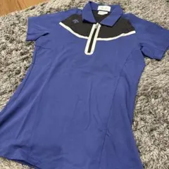 DESCENTE レディースポロシャツ Sサイズ　青　ウエストきゅ❤️のサムネイル