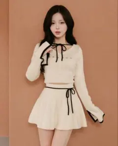 ダーリッチ 【F】 ウエストオープンリボンデザインニットミニワンピース