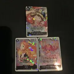 원피스 カード 世界最強の戦士 プロモシール 3枚 ルフィ、ナミ、チョッパー