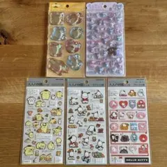 【正規品】サンリオまとめ売りウォーターシールうるちゅるPOP大人の図鑑シール5点