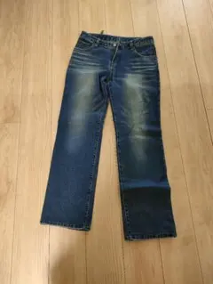 ストレートデニムジーンズ ダークブルー
