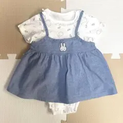 【ミッフィー(miffy)】ロンパース＆ワンピースセット 白×青 70 女の子
