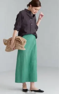 グリーンレーベル　春夏スカート　グリーン
