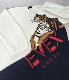 EVEX by KRIZIA 長袖ニット タイガー虎柄サイズ40（Ｌサイズ）のサムネイル