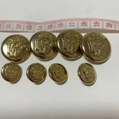 ゴールド装飾ボタン大、小の8個セット