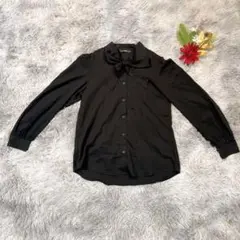 UNIQLO ユニクロ（S）長袖 レーヨンボウタイブラウス ギャザー きれいめ