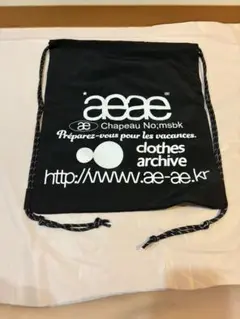 【当日発送】韓国限定 aeae ナップサック リュック 黒　black ブラック