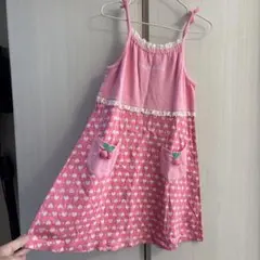 Mezzo piano ピンクハート柄ノースリーブワンピース