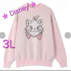 ⭐Disney⭐おしゃれキャット マリーちゃん ニット トレーナー ピンク L