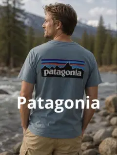 Patagonia Tシャツ ブルー バックプリントのサムネイル