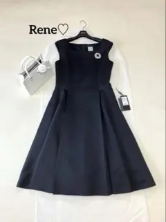 Rene♡ルネ♡ブラックフレアワンピース♡38♡卒業式入学式（36の方にも）