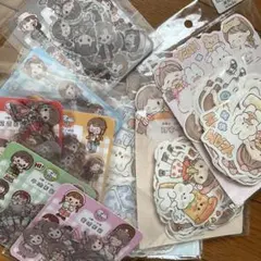 ●海外文具P-11●telado女の子バラメモとPETステッカーまとめて