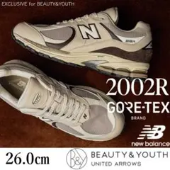 新品 26.0cm ニューバランス別注グレージュ M2002RXV ゴアテックス