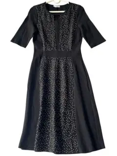 EGERIE エジェリ　ロングレースワンピース　フランス製　黒　ストレッチ