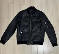 チャオパニック　MA-1 革ジャン　黒　ブルゾン　レザージャケットのサムネイル