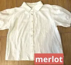 丸襟　merlot ホワイト ブラウス　シャツ