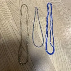 ネックレス3セット ゴールド シルバー ブルー
