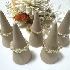 【ハンドメイド】ビーズリング＊ゴールド系＊5点セット 匿名配送