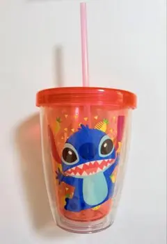 スティッチ イラスト カップ 蓋 ストロー ディズニー 青 ピンク パイナップル
