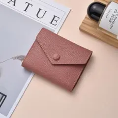財布 ウォレットミニ財布 三つ折り財布 メンズ レディース ピンク シンプル