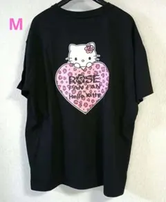 ハローキティ　ローズファンファン　Ｔシャツ　ハート　ヒョウ柄　ブラック　M