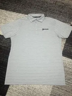 ゴルフ Srixon ストライプ ポロシャツ グレー
