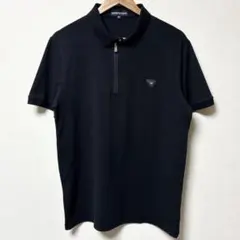 PRADA ハーフジップ ポロシャツ ブラック M - メルカリ