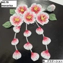 つまみ細工パーツ　NO.70 桜　グラデーション