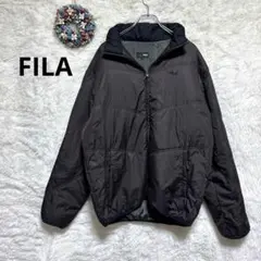 フィラ　ナイロンジャケット ダークブラウン　【S】 中綿　ファスナー　美品　厚め