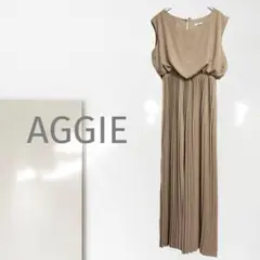 k1【AGGIE】オールインワン/美品 ウエストゴム 細見え 脚長効果 一点物
