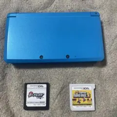 ✨極美品✨Nintendo 3DSアクアブルー本体 ソフト2本ポケモンホワイト他