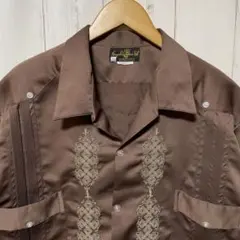 80s 90s GUAYABERA 刺繍 キューバ 半袖 シャツ ビッグサイズ
