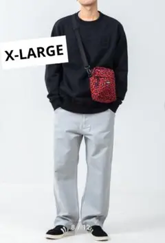 【美品】X-LARGEショルダーバッグサコッシュ　エクストララージ/豹柄