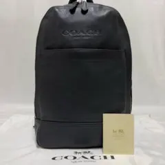 【美品】コーチ チャールズ リュックサック バックパック レザー 紺 A4可のサムネイル