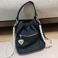 Ange Charme しまむら 辻希美 巾着 パール ショルダーバッグのサムネイル
